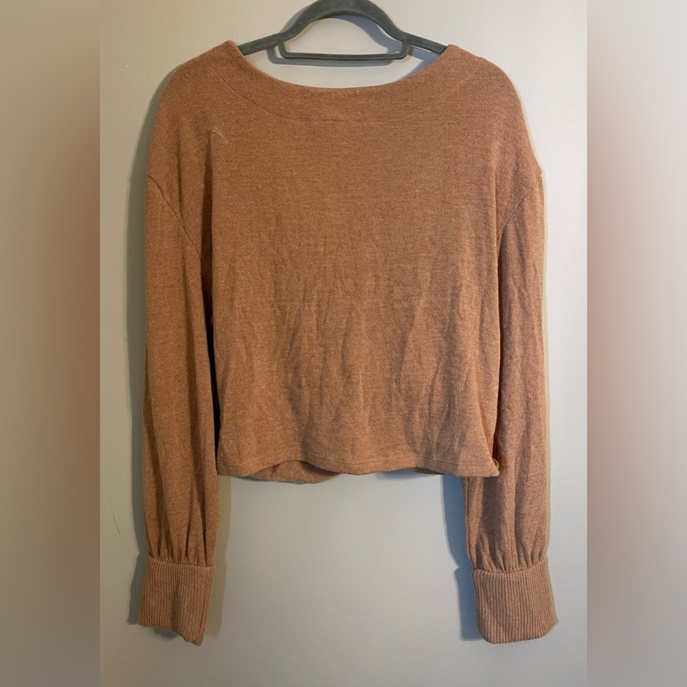 Anthropologie Brown Wrap Blouse - Picture 6 of 7